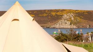 Bryher Campsite Bell Tent overlooking Tresco Channel